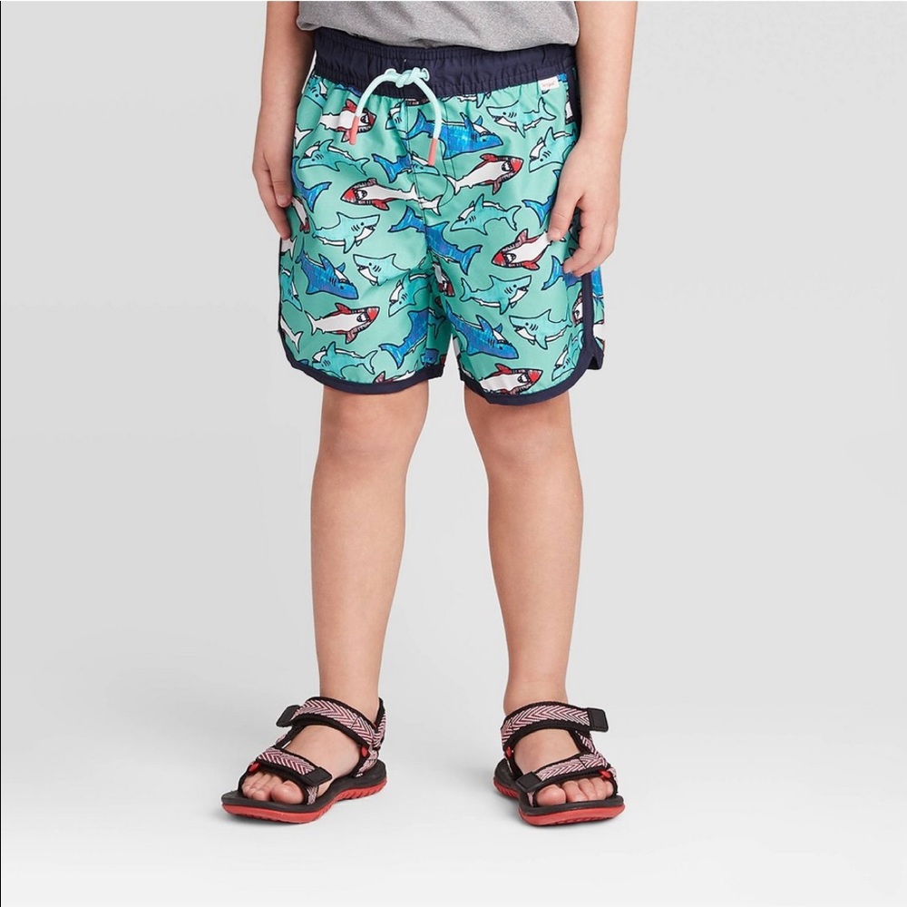 Cat & Jack | Shark & Dolphin Print Swim Trunks